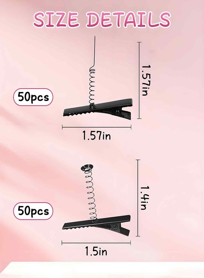 Waaqkid 100 PCS Metal Duck Bill Hair Clips, DIY Festival Rave Sprout Hair Clip, Spring Hairpins for Connect the Decorations - Image 2